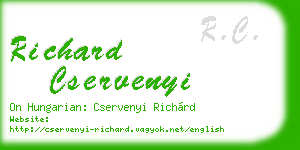 richard cservenyi business card